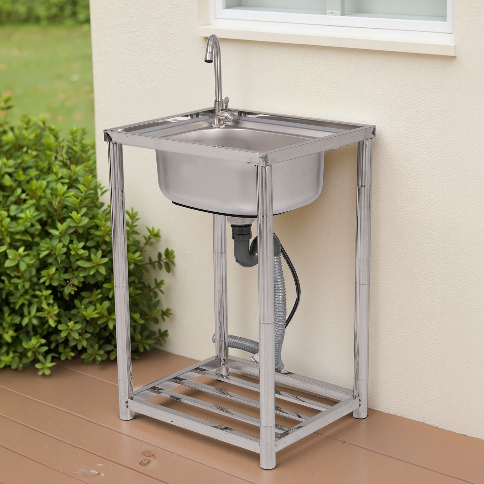 【幅54cm】屋外 流し台 ステンレス製 ガーデンシンク 作業台 キッチン 台所 数量限定セール」幅54cm 屋外流し台 ステンレス製 ガーデンシンク 作業