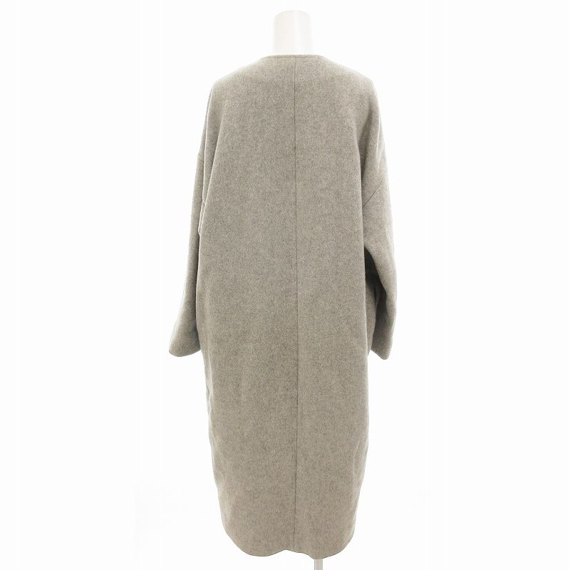 エーピーストゥディオ AP STUDIO ノーカラーコート ウール ロング