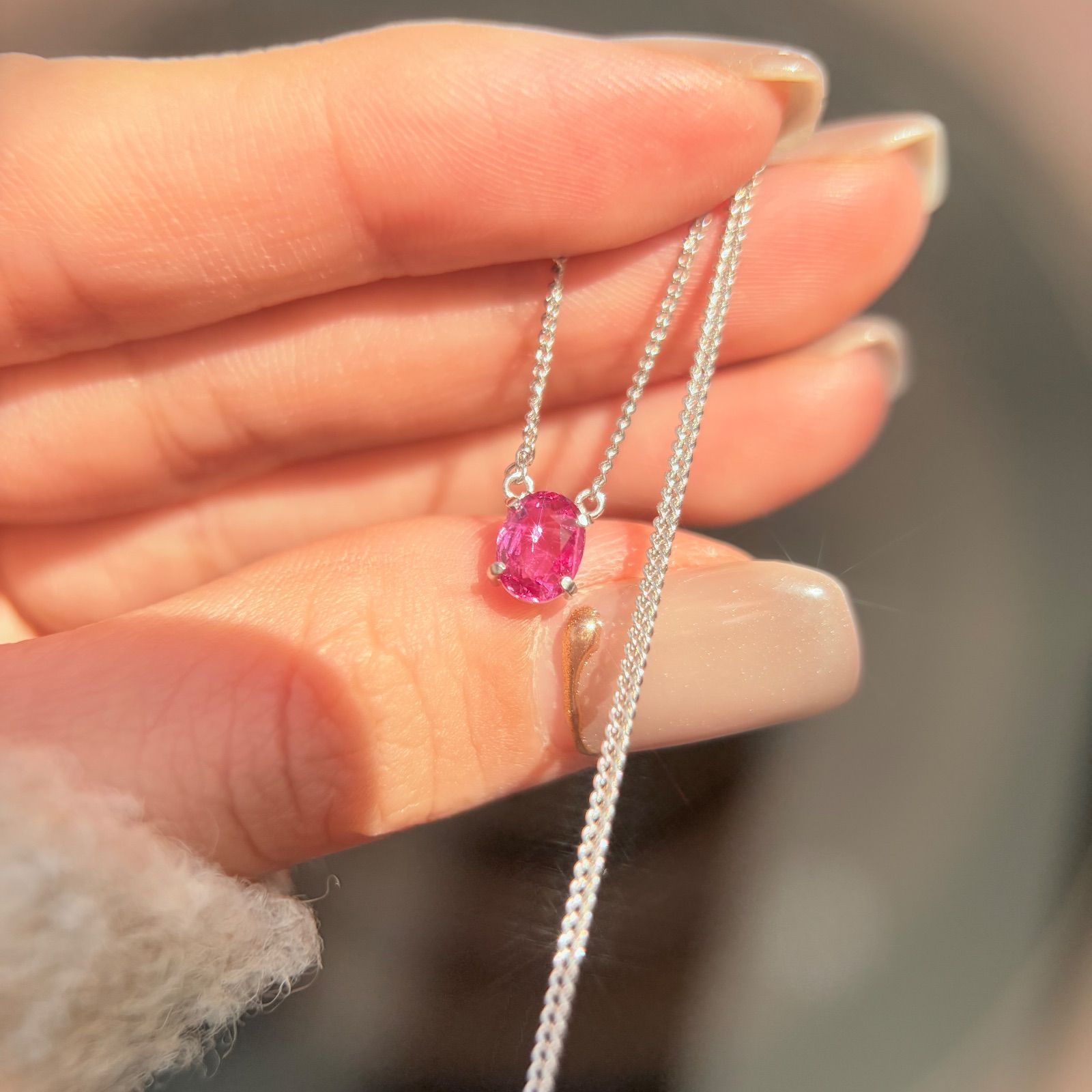 買取店】日本製✴︎ Pt900 Pt850 天然ルビー41cm ネックレス プラチナ 