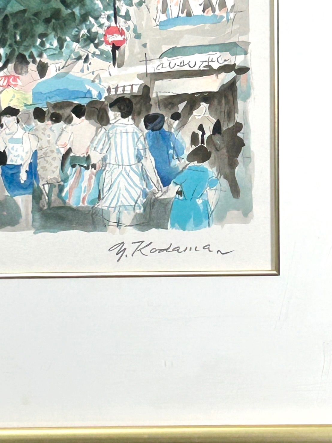 幽玄】真作保証 児玉幸雄「ムスタールの広場」リトグラフ 142/150 直筆