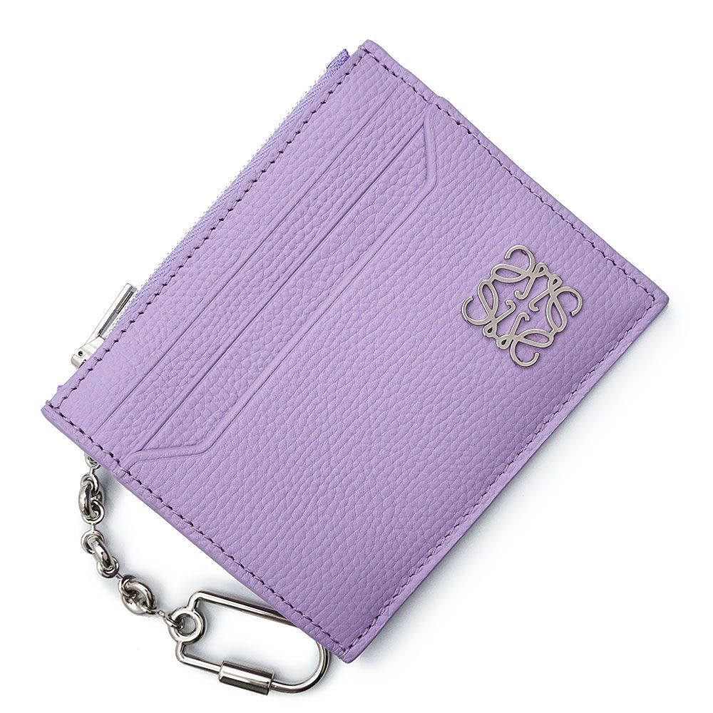 LOEWE カードホルダー 新作 カードケース ケース 紫 パープル ロエベ アナグラム スクエア カードホルダー カードケース 名刺入れ