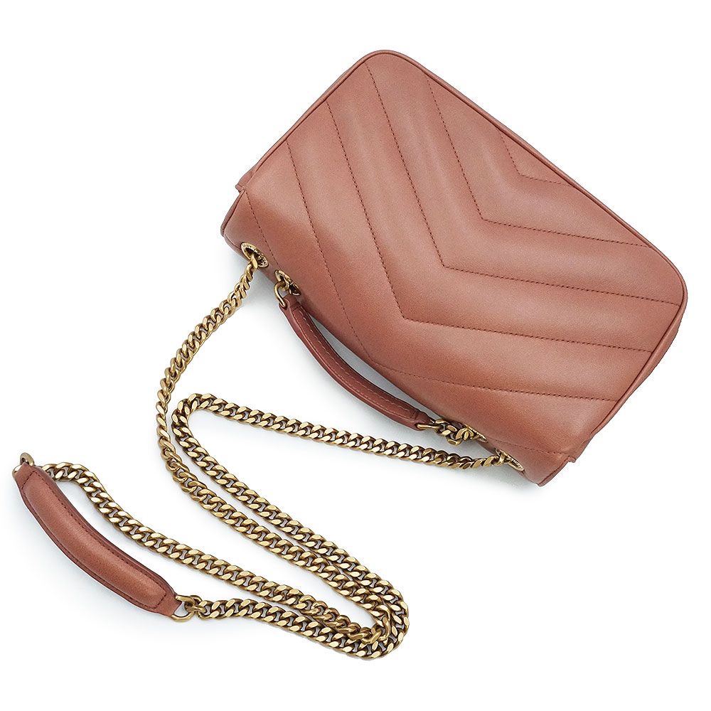サンローラン 【YVES SAINT LAURENT】 ルル スモール エンベロープバッグ シェブロンキルティング マテラッセ ラムスキン Yキルティングレザー ブラック 2WAYチェーンショルダーバッグ 801437 AAEAX 1000 YSL LOULOU SMALL Y QUILTED【ABランク】【中古】 SAINT LAURENT - サンローラン 【YVES SAINT LAURENT】 ルル スモール