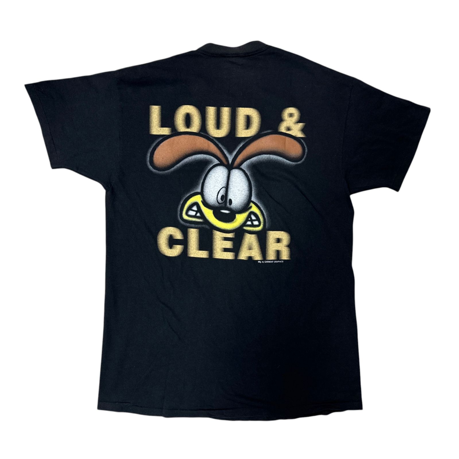 90s Garfield Odie モーションロゴ モザイク プリント Tシャツ Lサイズ 