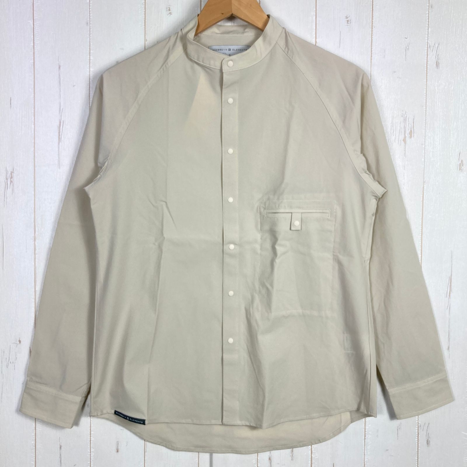 Men s 2 ベージュ系 Axesquin Elements アクシーズクインエレメンツ ソフトシェルのバンド シャツ Soft Shell Band Collar Shirt ナイロン ウェア トップス インナー