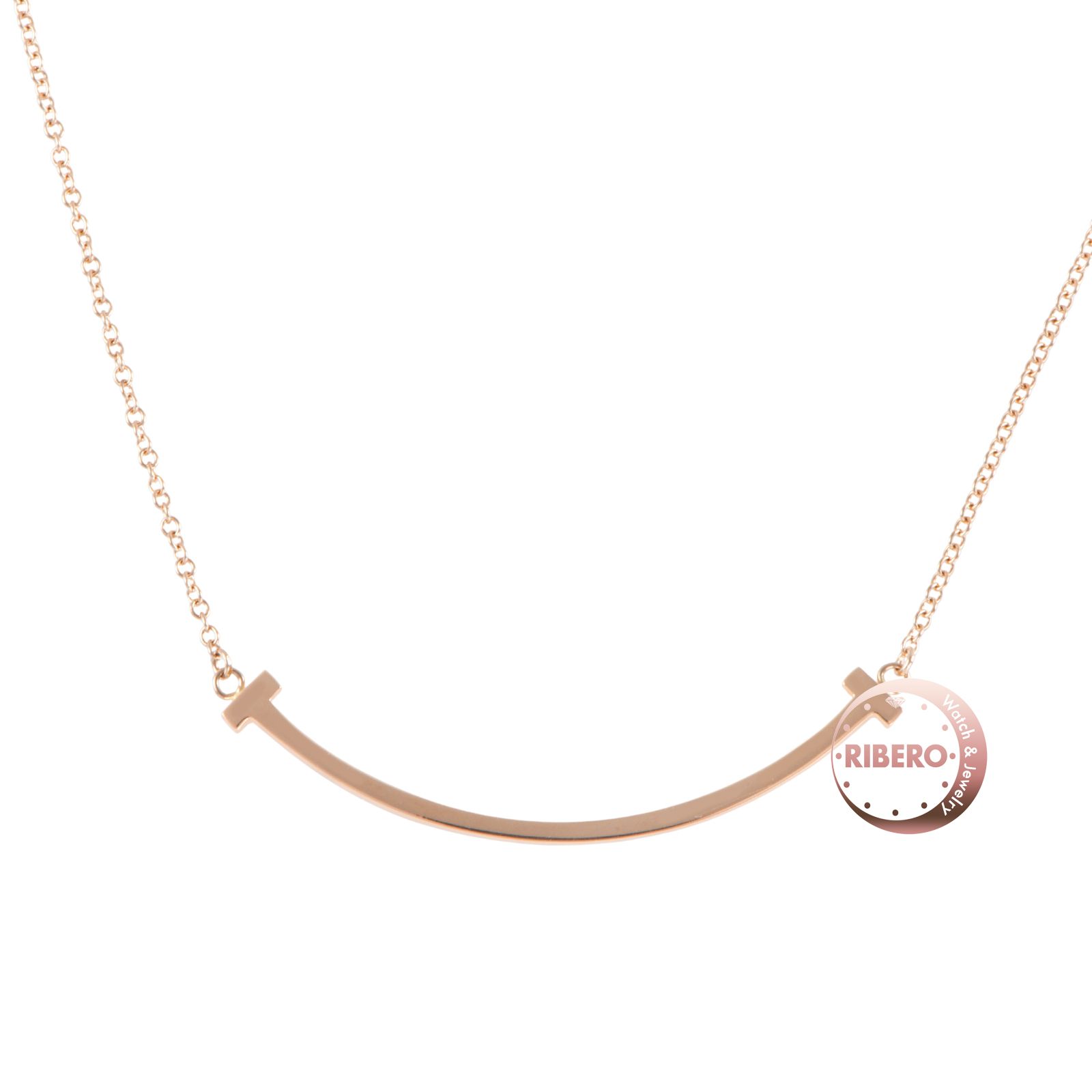 TIFFANY-Co. ティファニー Tスマイル ペンダント スモール ネックレス ピンク ゴールド