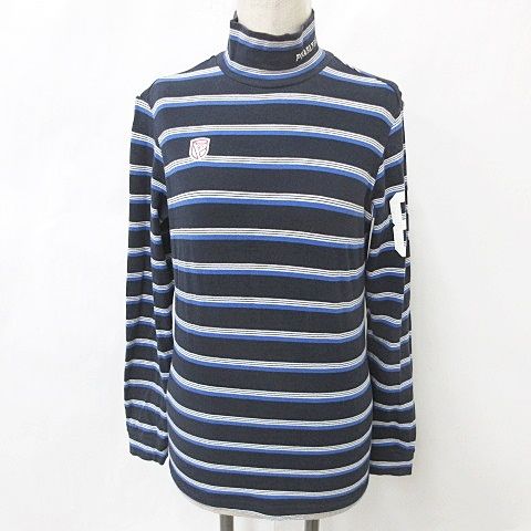 PEARLY GATES ブルー ハイネックシャツ 89 パーリーゲイツ PEARLY GATES シャツ ゴルフ スポーツウェア 長袖