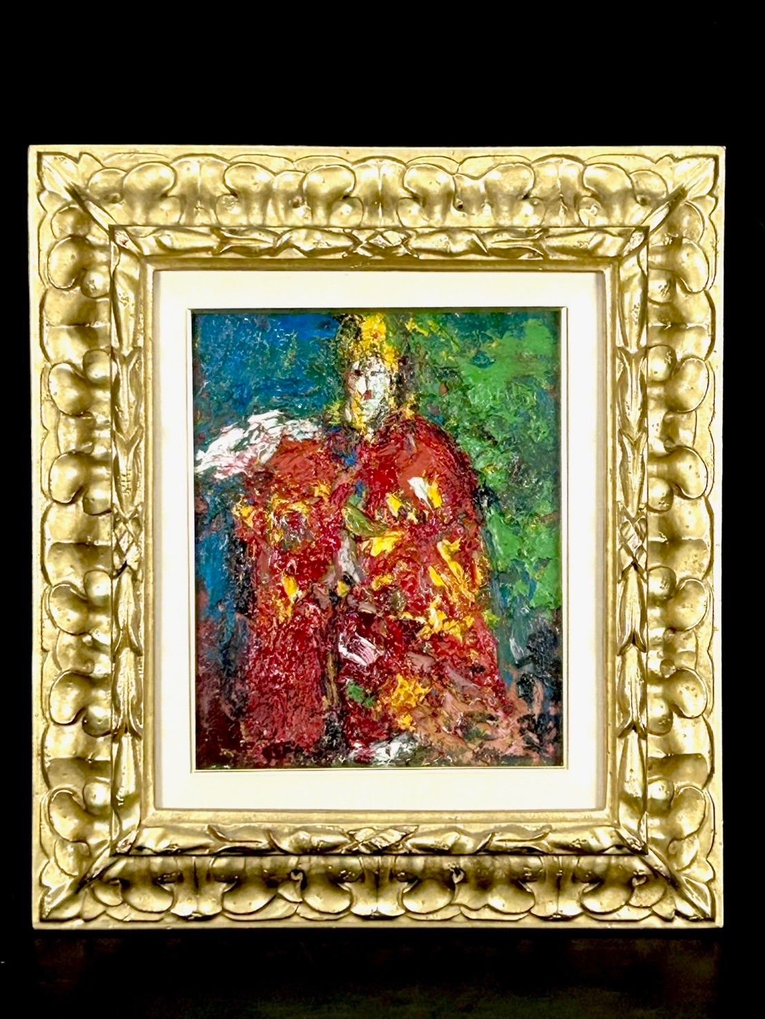 幽玄 森田茂 黒川能羽衣 肉筆油彩 3号