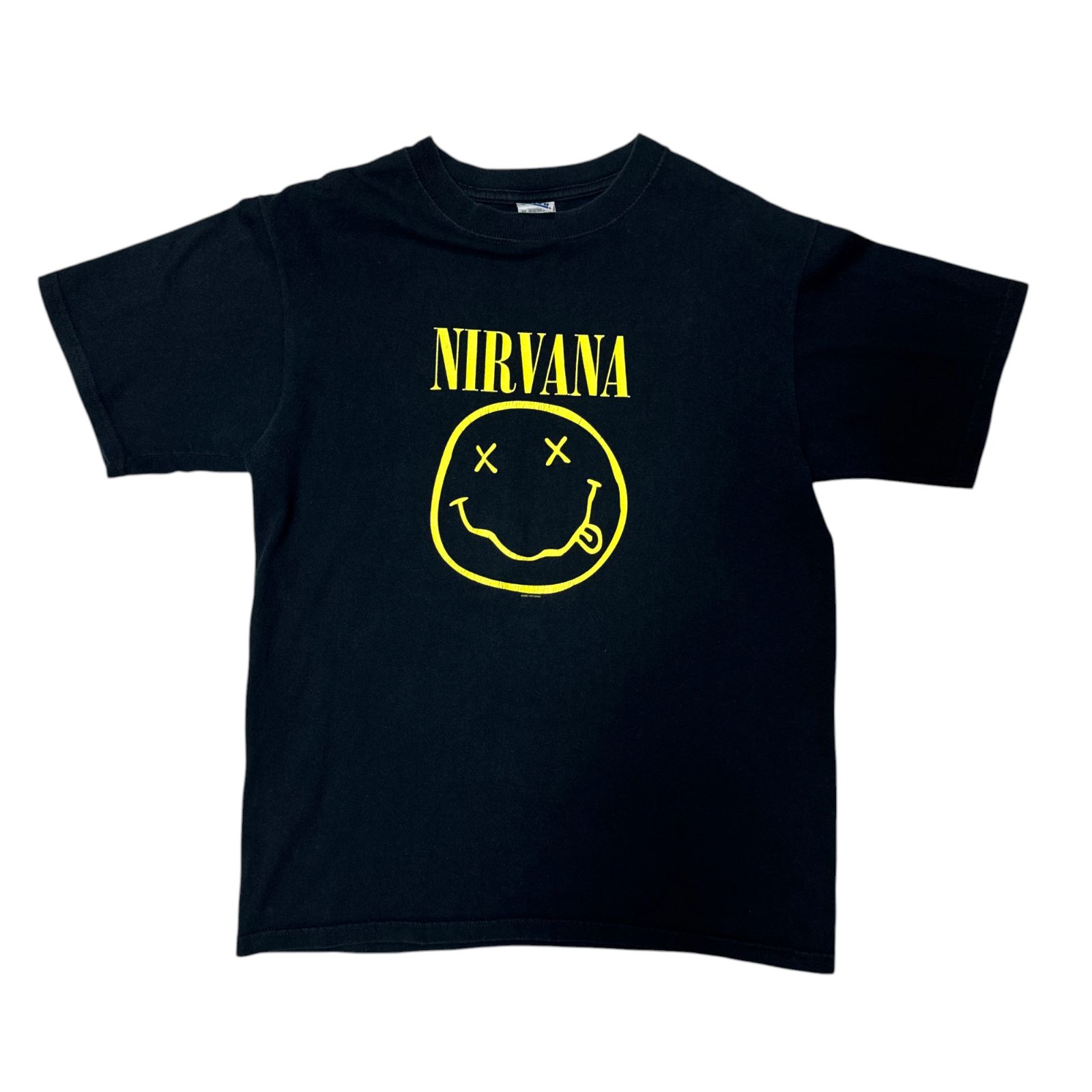 00s Y2K NIRVANA Smiley ロゴ Tシャツ Mサイズ anvil ニルヴァーナ 