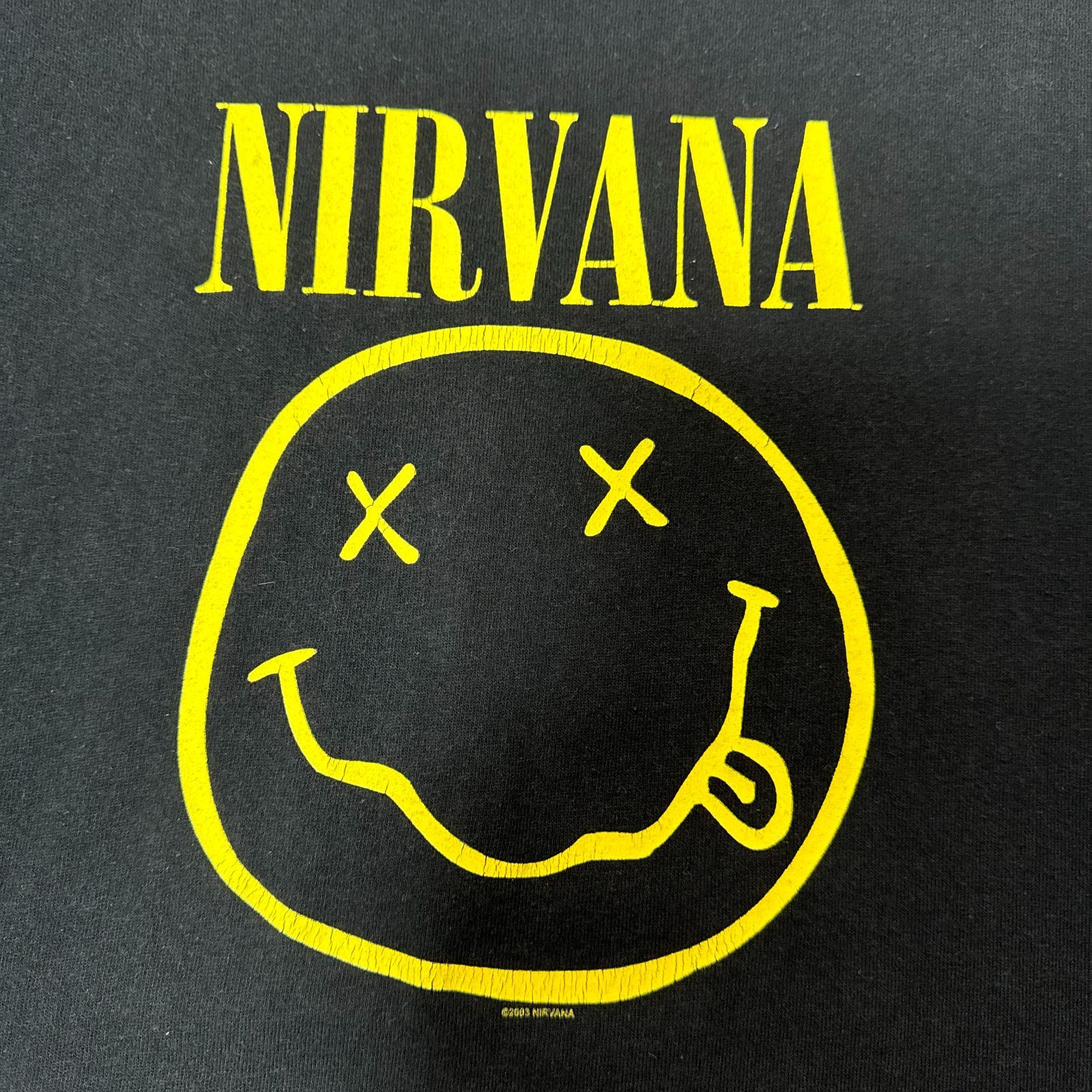 00s Y2K NIRVANA Smiley ロゴ Tシャツ Mサイズ anvil ニルヴァーナ