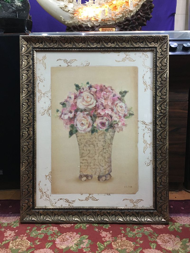 Cheri Blum シェリ ブラム のアート ゲル加工 アンティーク調 rose ローズ 薔薇