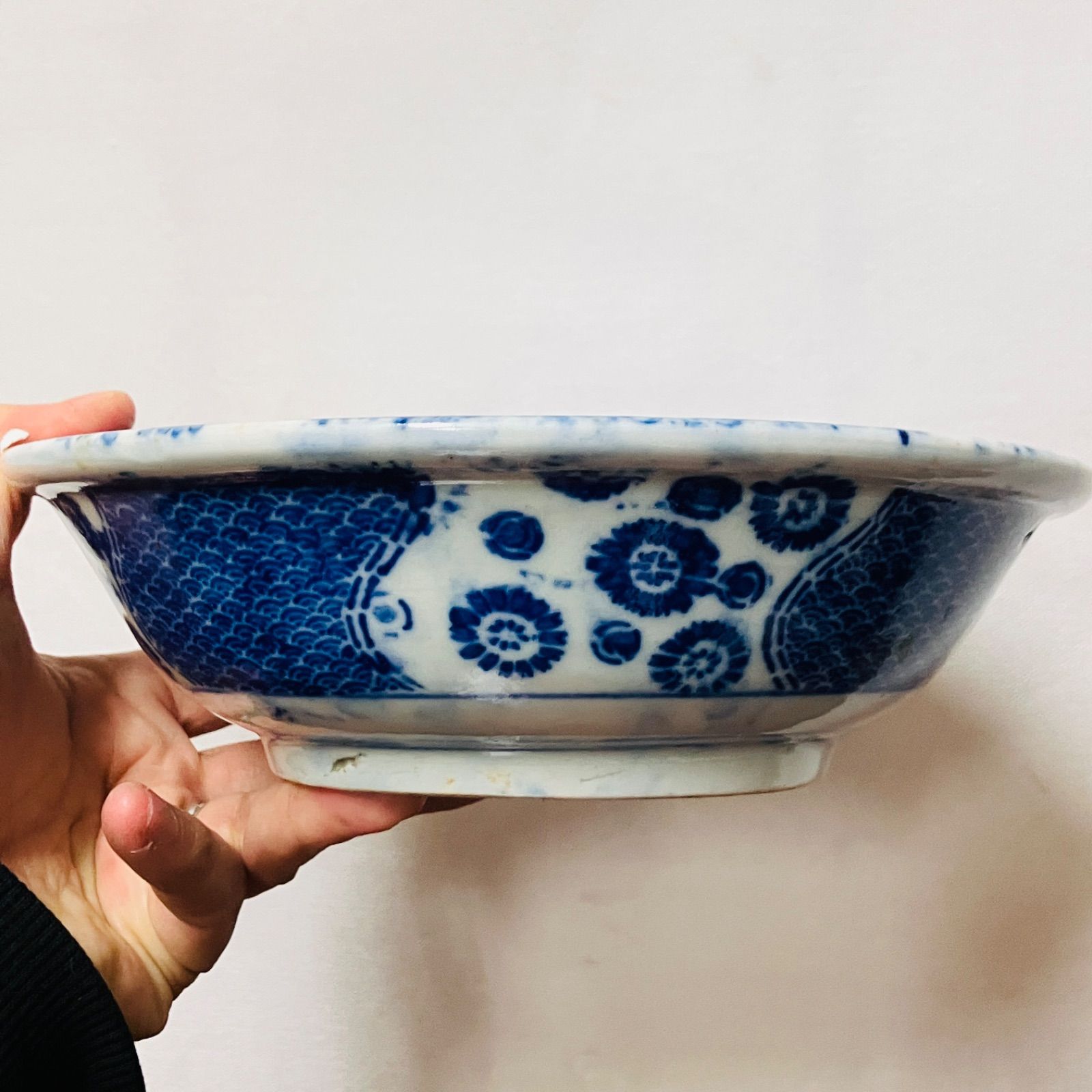 明治印判皿 波を渡る兎の図 直径19cm 盛鉢などに|雑貨屋えこわっか