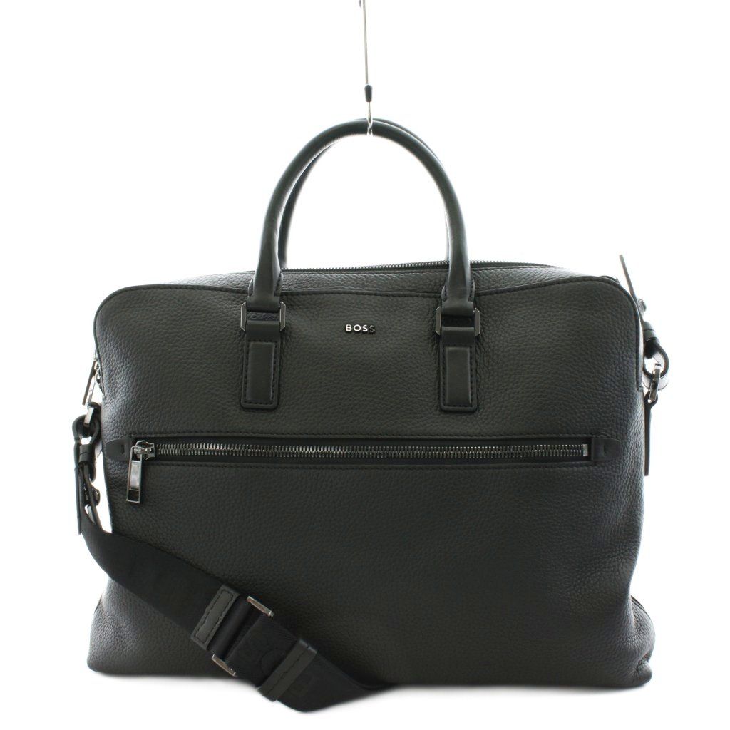 HUGO - フェイクレザー ショッパーバッグ デタッチャブルインナーポーチ - ブラック HUGO  BOSS レザーバッグ