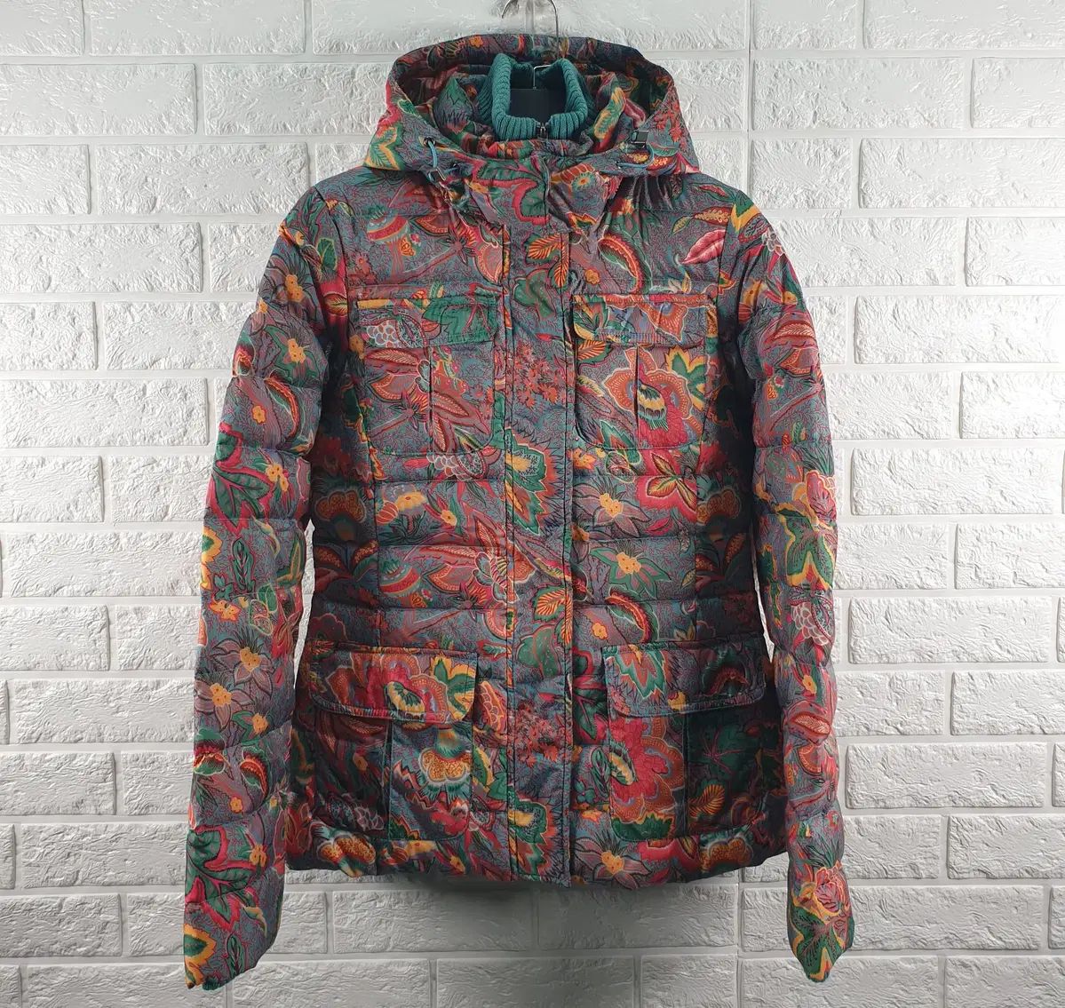 S オイル릴리 フラワーパータン ダックダウン アウター