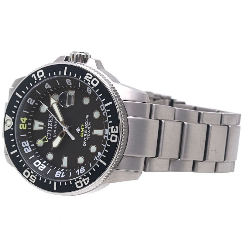 CITIZEN シチズン プロマスター マリーン エコドライブ GMT ダイバー BJ 7110 89 E 腕時計 メンズ チタン 40191