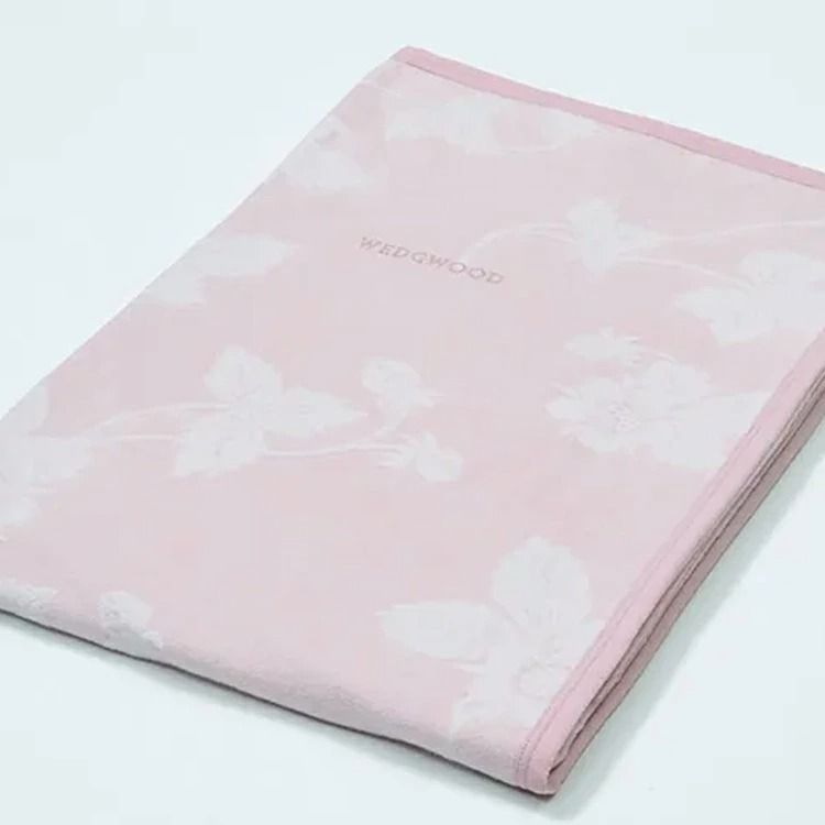  ウェッジウッド　ワイルドストロベリー　綿毛布　ピンク ウェッジウッド 綿毛布(毛羽部分） （シングル）140×200cm ピンク ヨコ