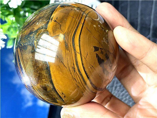 AAA級【金運UP】☆天然タイガーアイ丸玉B88A1/97A12C - メルカリ