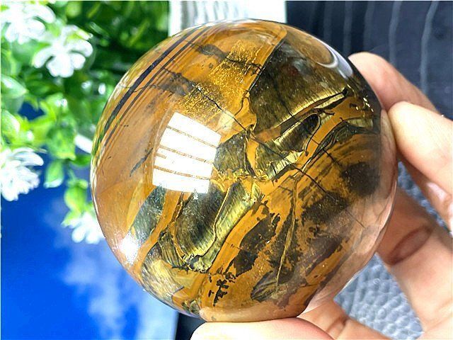 AAA級【金運UP】☆天然タイガーアイ丸玉B88A1/97A12C - メルカリ