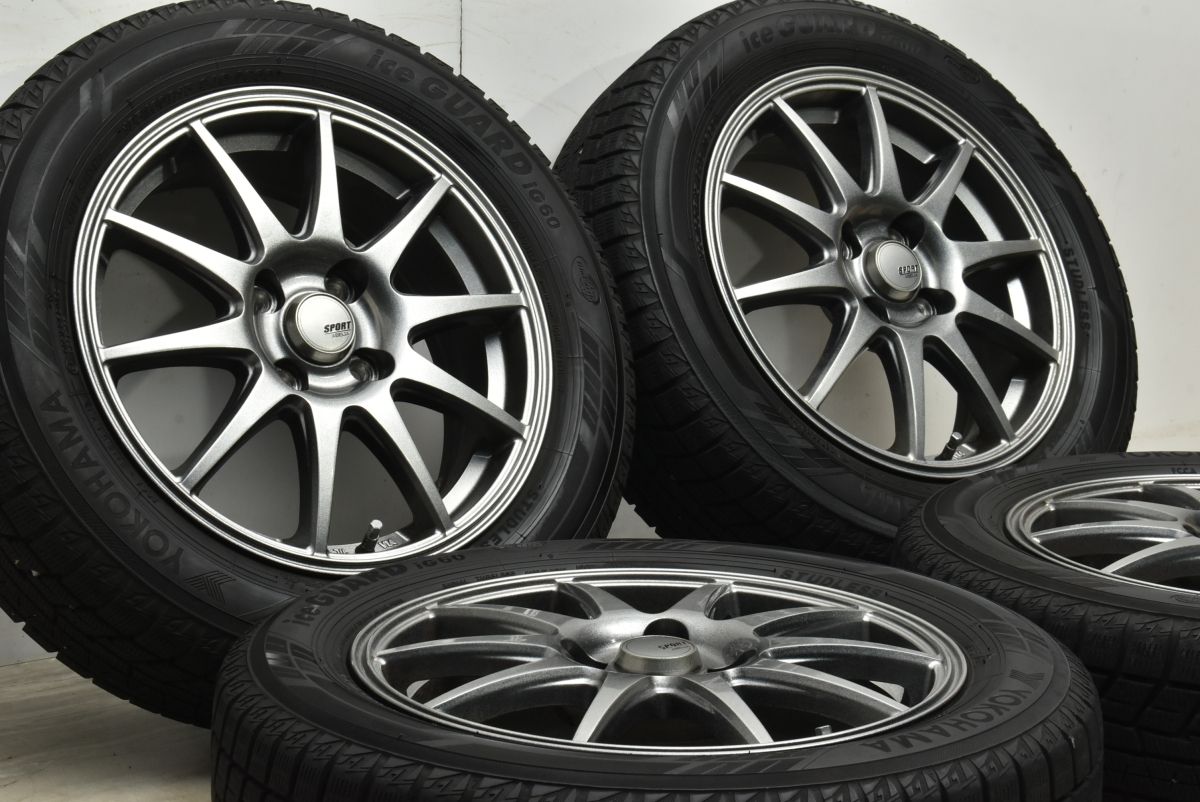 バリ溝 スポルト アベリア 15 in 5 J 43 PCD 100 ヨコハマ アイスガード iG 60 185 R フィールダー アクア フィット スイフト