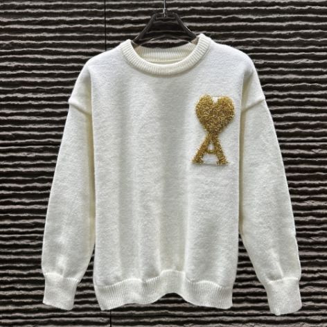 Ami Parisホワイトニットセーター ハート - メルカリ