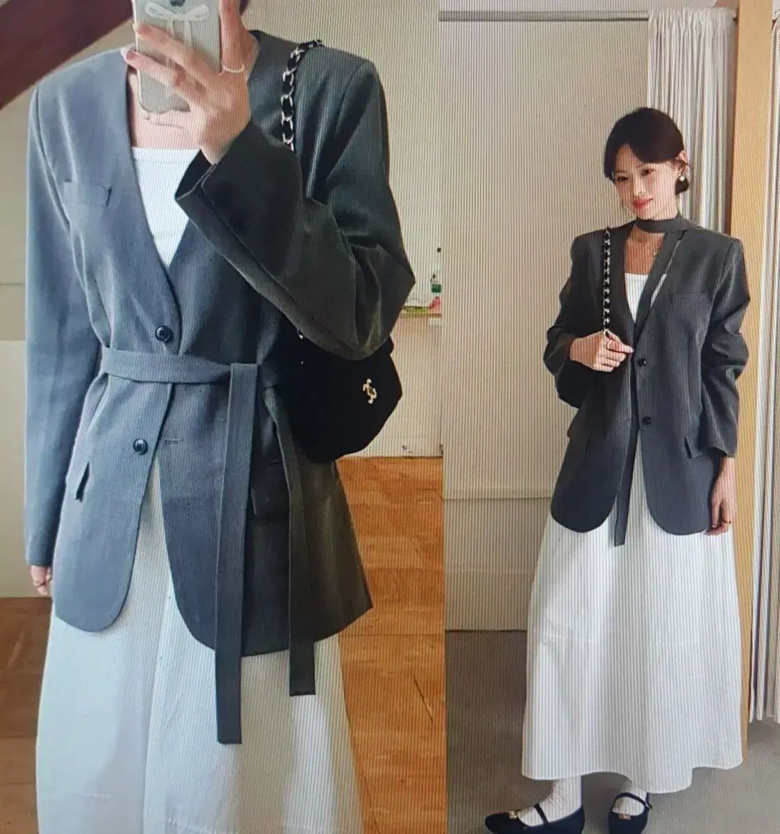 海外配送 ベルト ピンタック ノー ジャケット