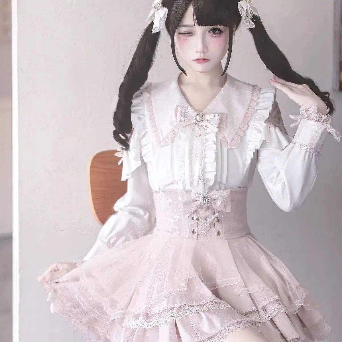 サブカルチャー 量産型 シャツ スカート セット 2COLOR