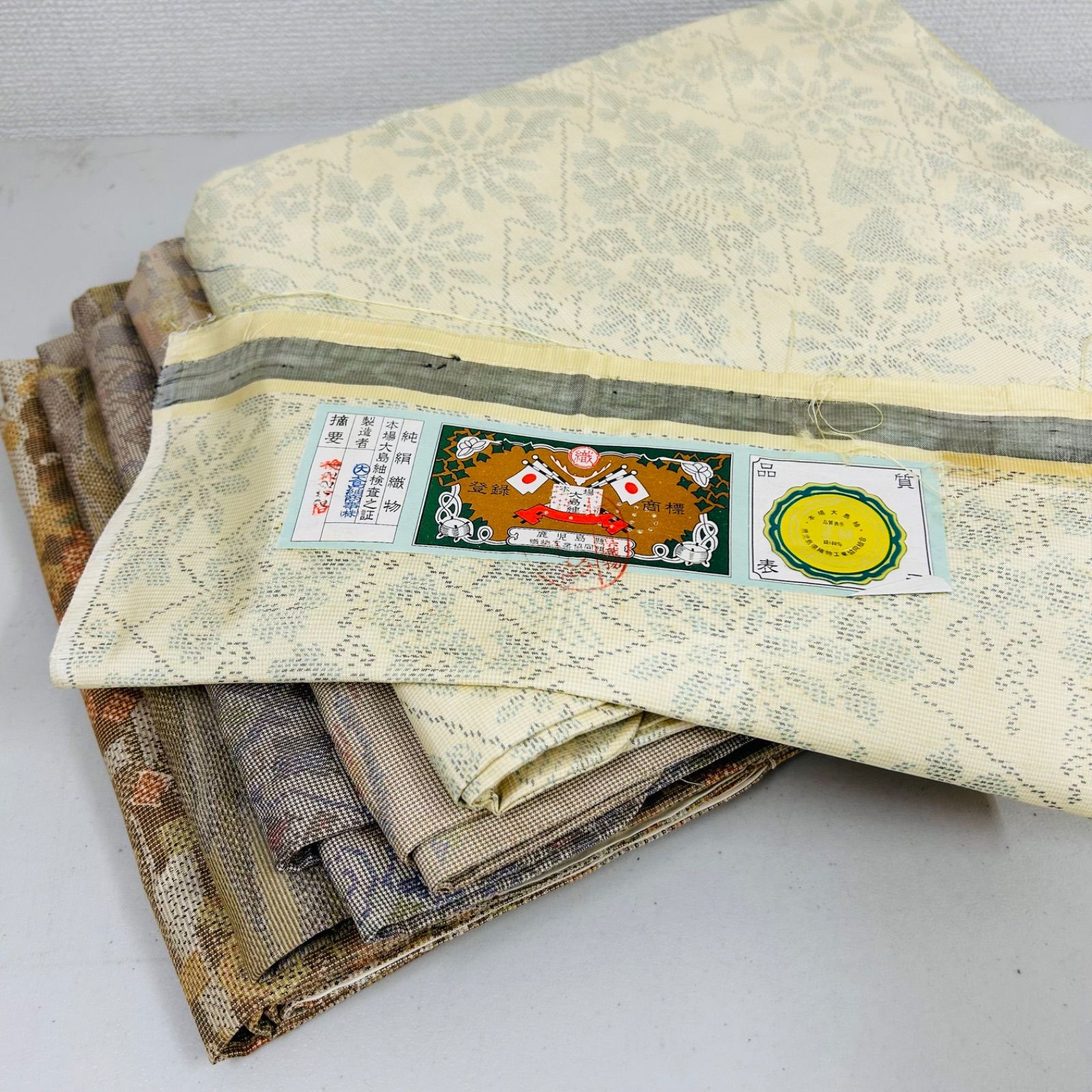 大島紬 着物 正絹 5着 着物まとめ売り リメイク材料 m-620 - メルカリ