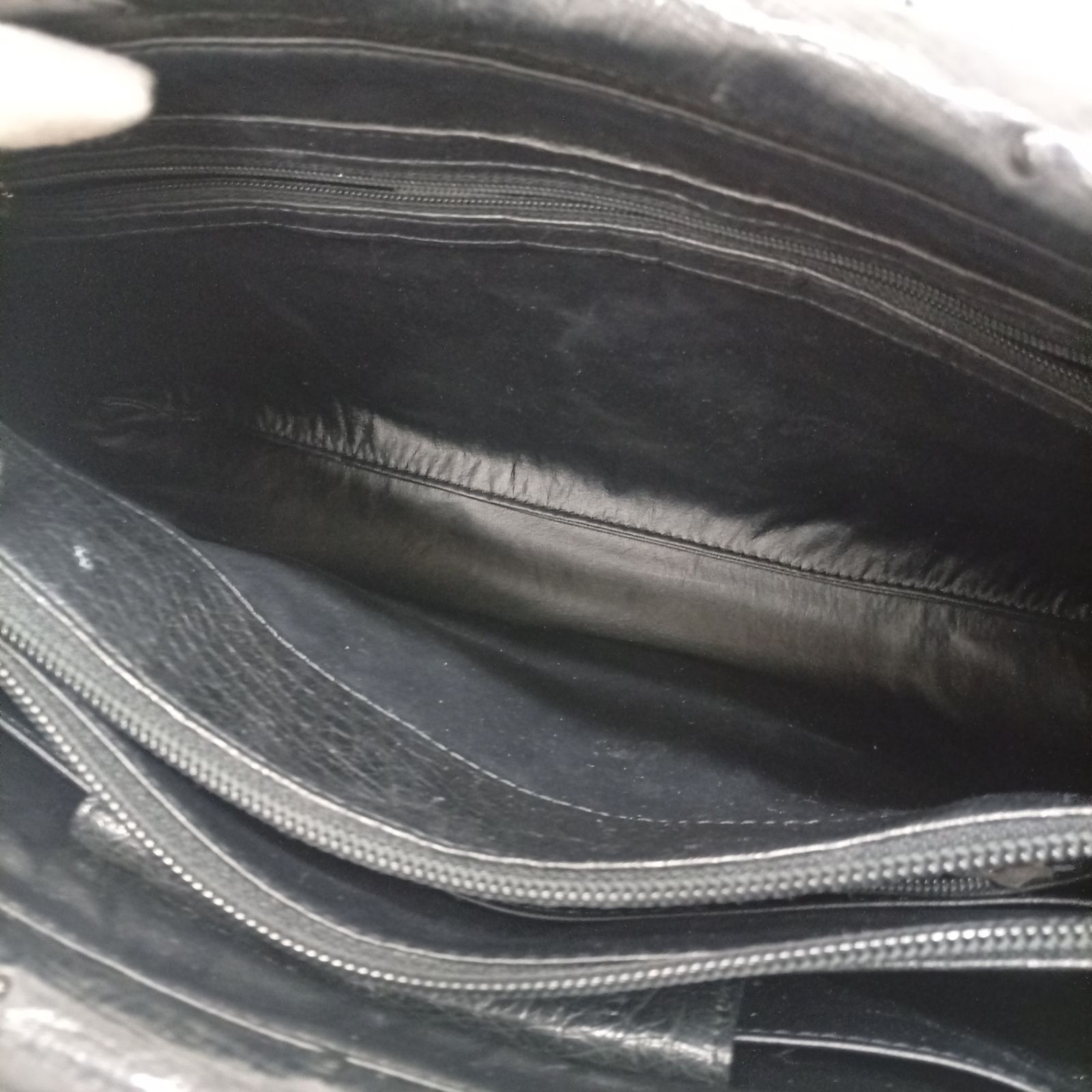 JRAタグ オーストリッチ ハンドバッグ ブラック レザー レディース  