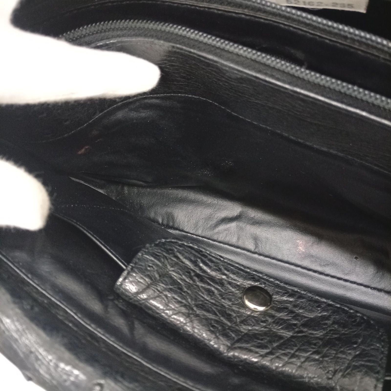 JRAタグ オーストリッチ ハンドバッグ ブラック レザー レディース  