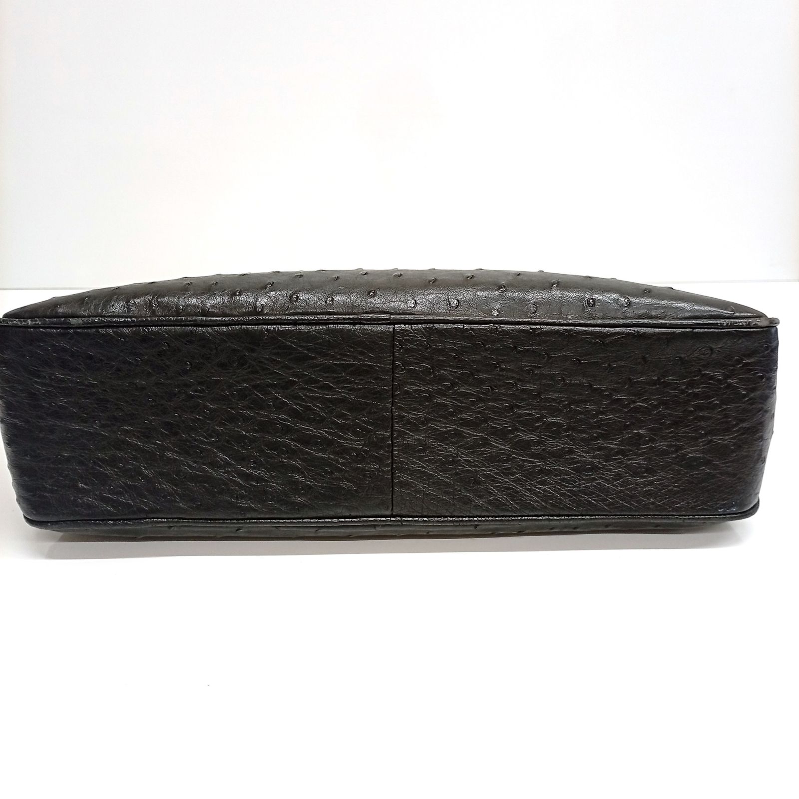 JRAタグ オーストリッチ ハンドバッグ ブラック レザー レディース  