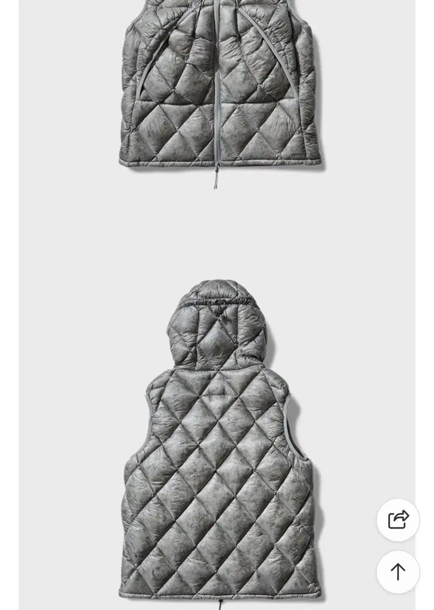 ROA nuna 800 Fill フード ダウン ベスト ライト グレー