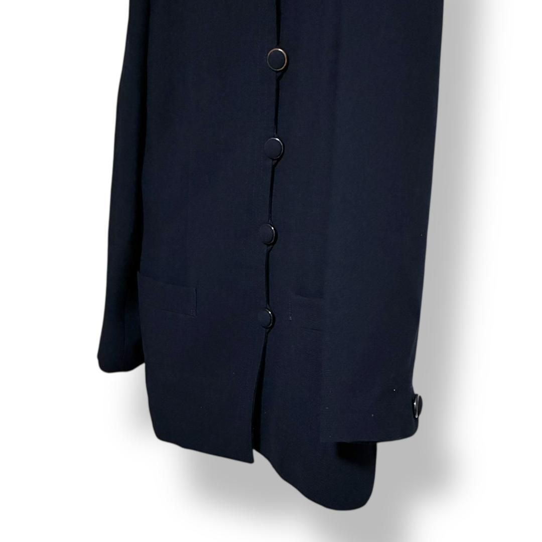 Leilian レリアン ノーカラージャケット コート ダークネイビー