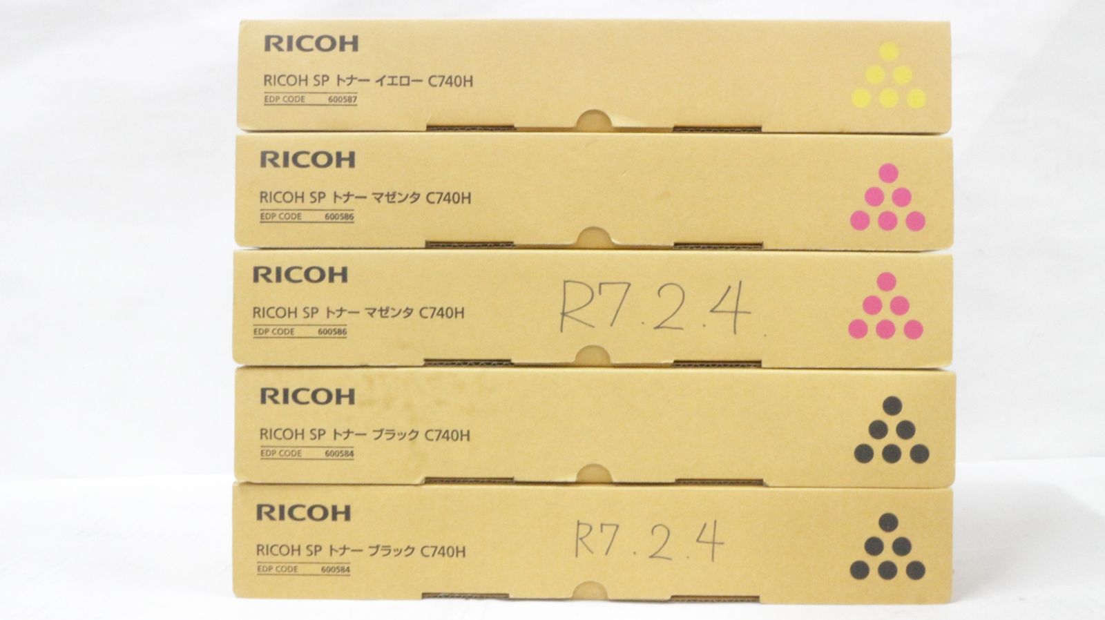 RICOH トナー C 740 H 5本 マゼンタ イエロー ブラック リコー D F 35 byebye