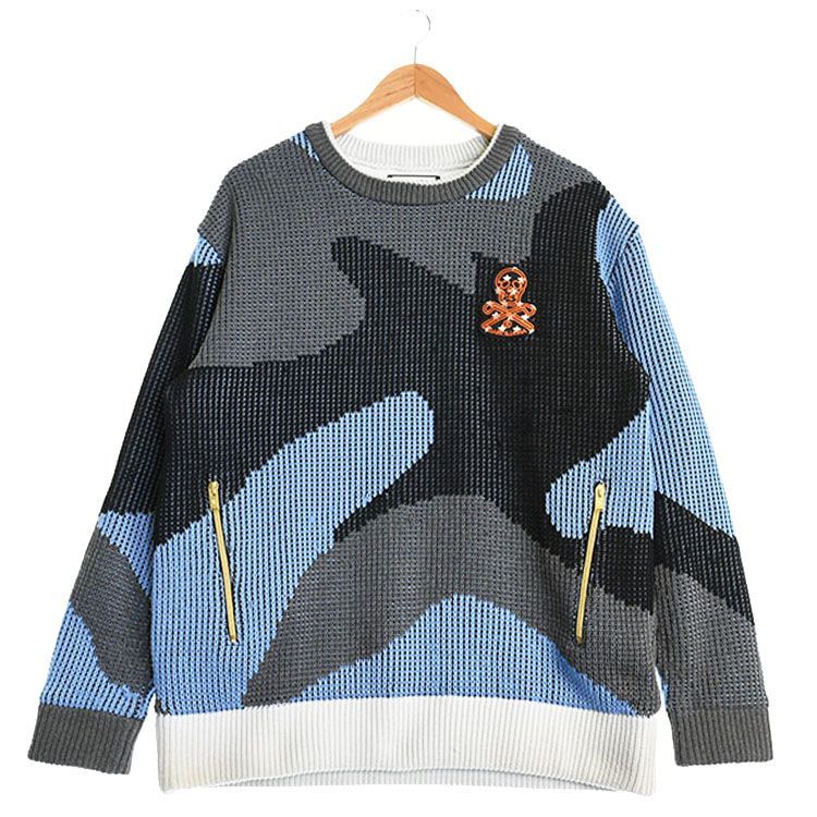 マーク＆ロナ メンズ 50 LL相当 ニット グレー系 秋冬 ゴルフ用品