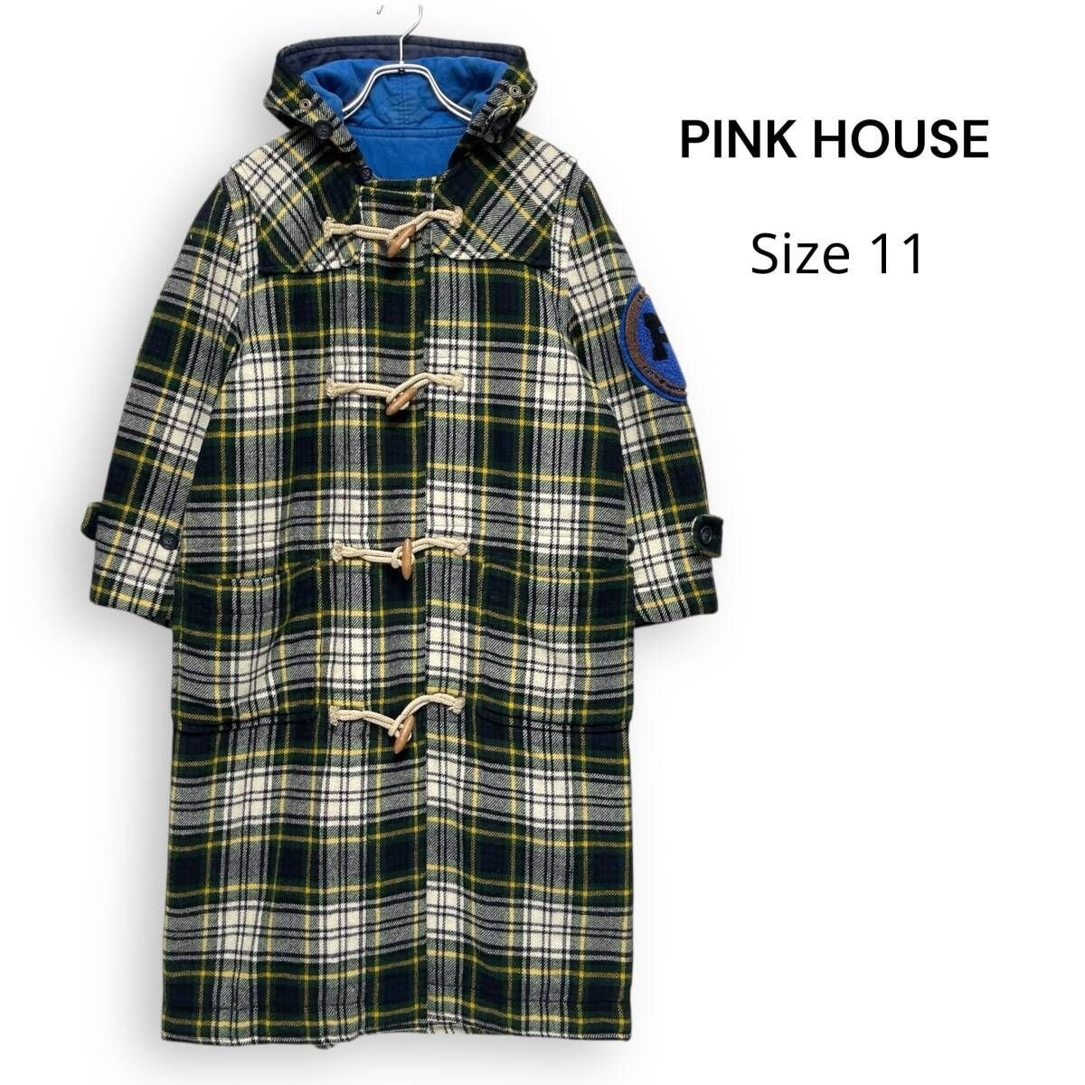 M25103/ PINK HOUSE ピンクハウス ウール チェック ロング ダッフル