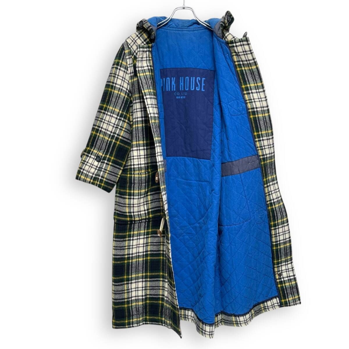 M25103/ PINK HOUSE ピンクハウス ウール チェック ロング ダッフル
