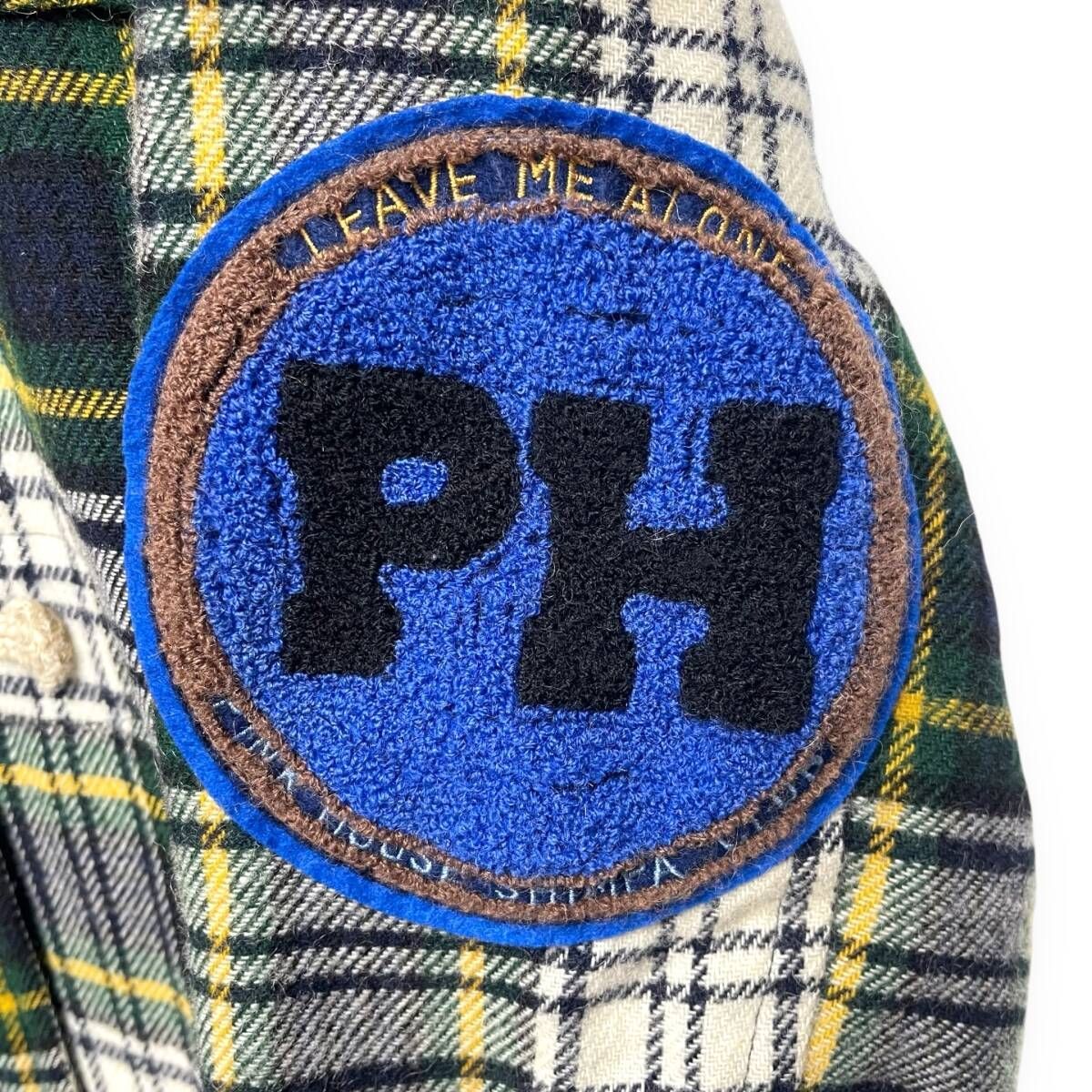 ピンクハウス　ダッフルコート　Pロゴ　チェック　ロングコート　美品 M25103/ PINK HOUSE ピンクハウス ウール チェック ロング ダッフル