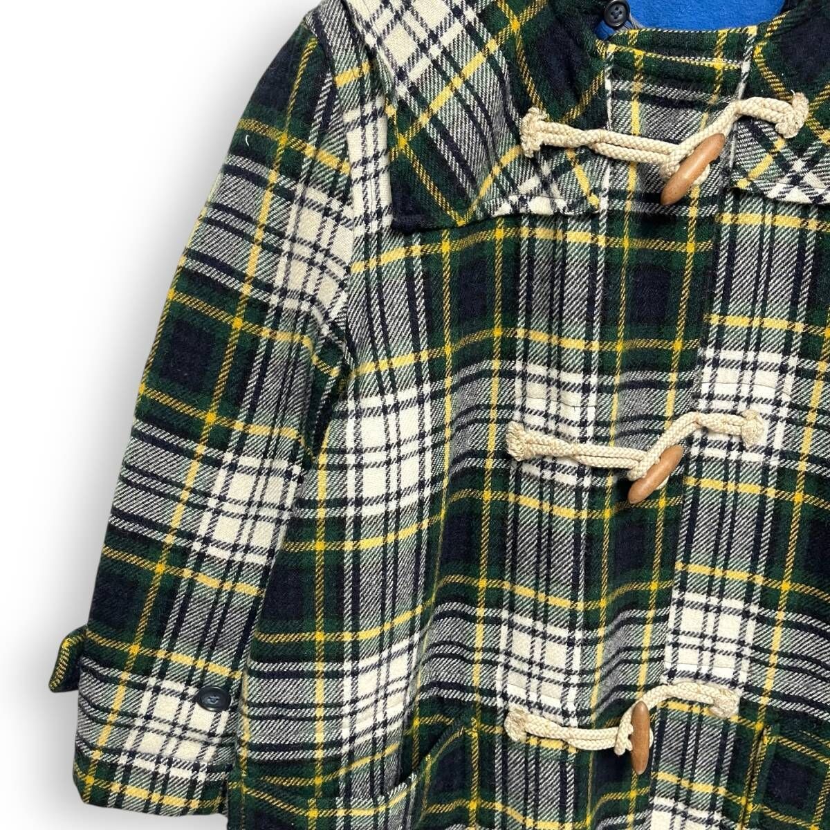 ピンクハウス　ダッフルコート　Pロゴ　チェック　ロングコート　美品 M25103/ PINK HOUSE ピンクハウス ウール チェック ロング ダッフル