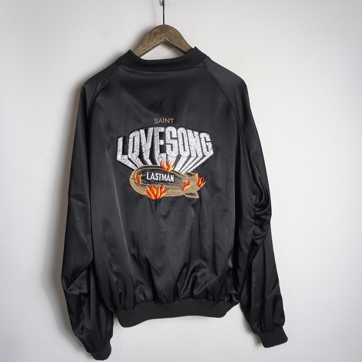 25 SS SAINT MICHAEL LASTMAN セントマイケル ラストマン LM_SATIN JACKET LOVE SONG サテン ジャケット スタジャン 1129 P