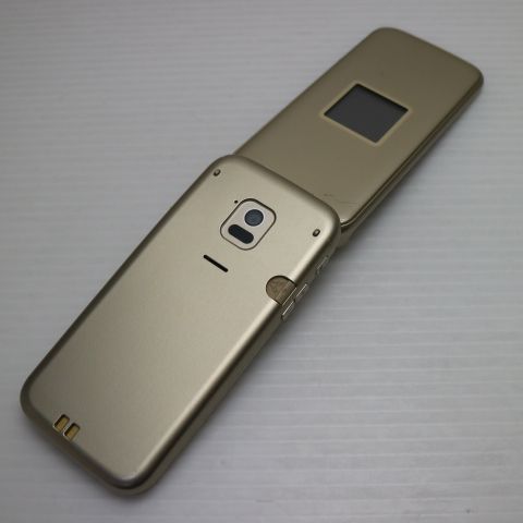 F 02 J らくらくホン ゴールド ガラケー DoCoMo 富士通 本体 白ロム 09000 SIMロック解除済み