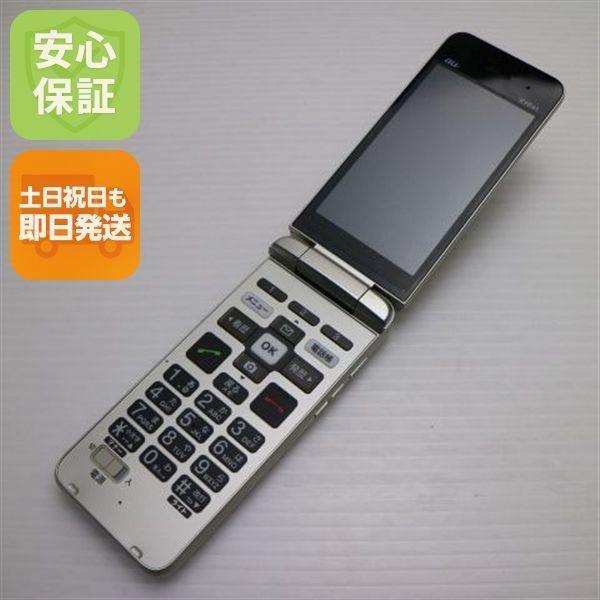 新品同様 KYF41 かんたんケータイ シャンパンゴールド 白ロム 本体