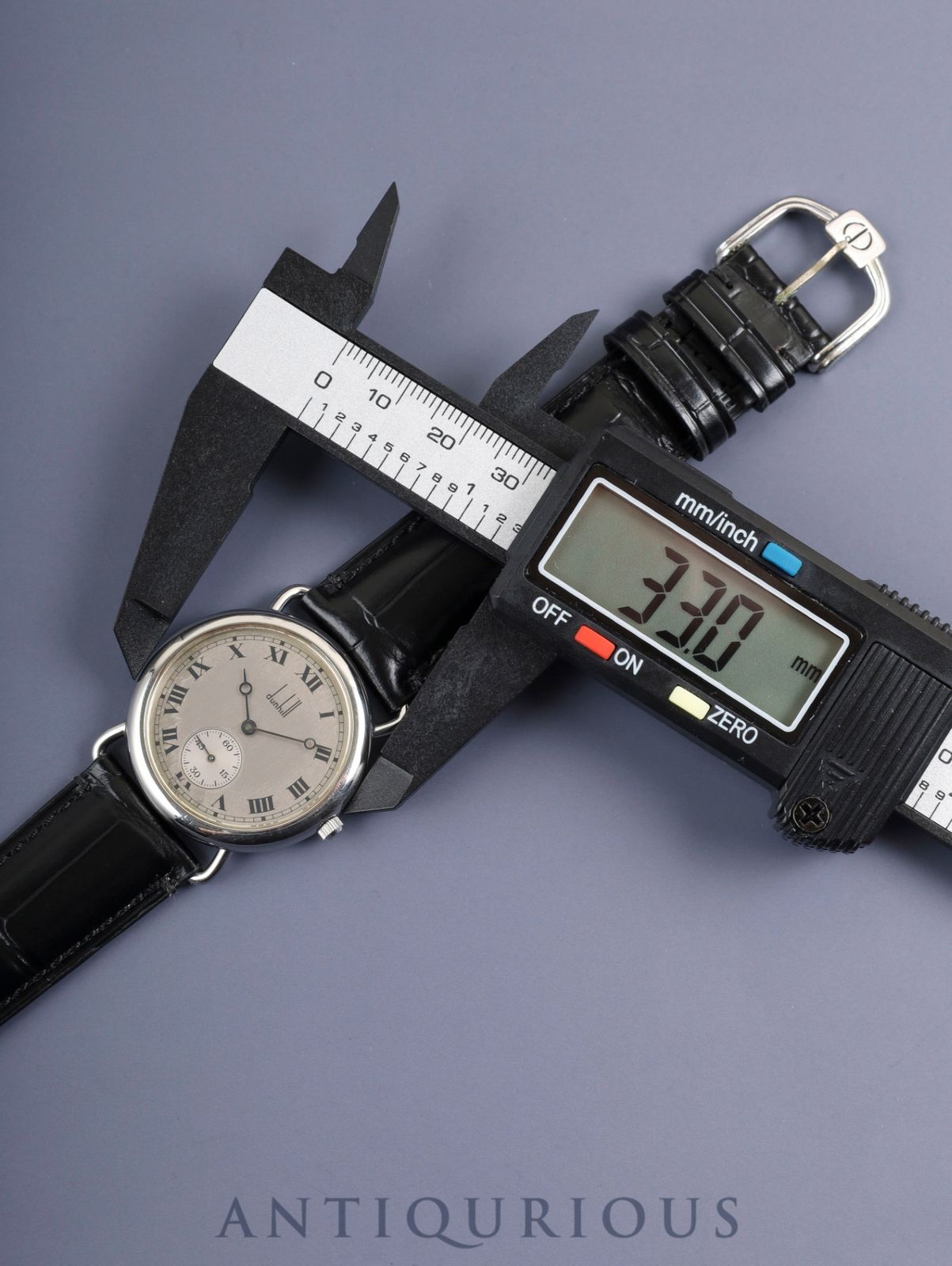 ダンヒル センテナリー スモールセコンド 手巻き SS 革 純正尾錠（SS