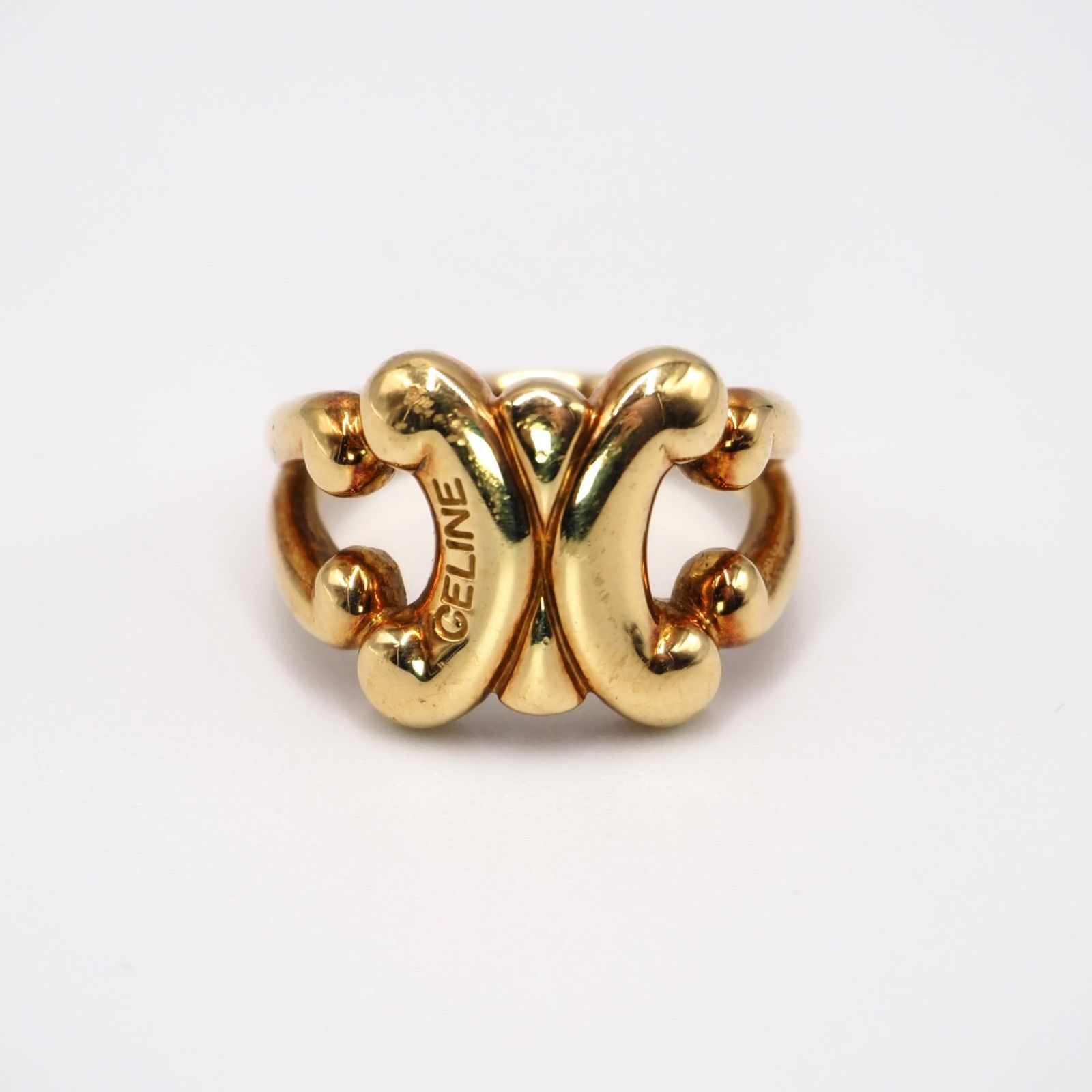 希少】CELINE 約12号 マカダムヴィンテージ リング k18 セリーヌ 付属
