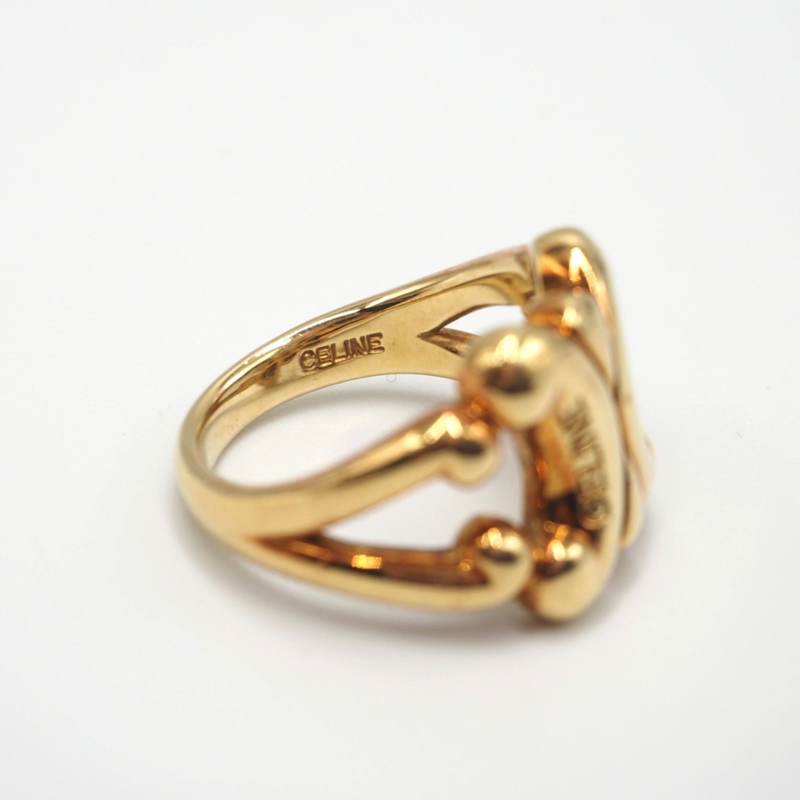 CELINE ヴィンテージ マカダム ゴールド プラチナ コンビ リング CELINE ヴィンテージ マカダム ゴールド プラチナ コンビ リング