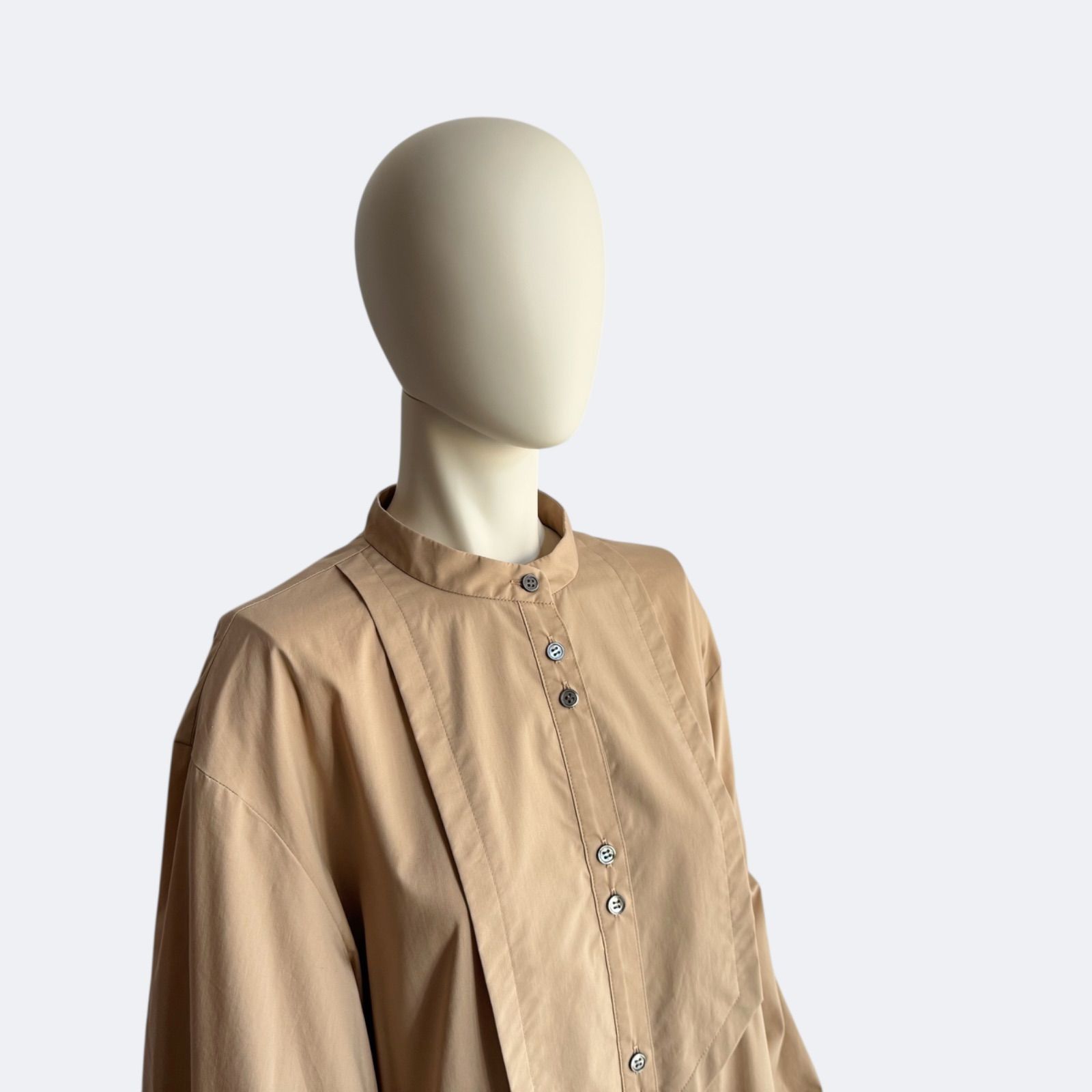 ADORE アドーア ワンピース 38 ベージュ シャツワンピ Aライン 長袖 