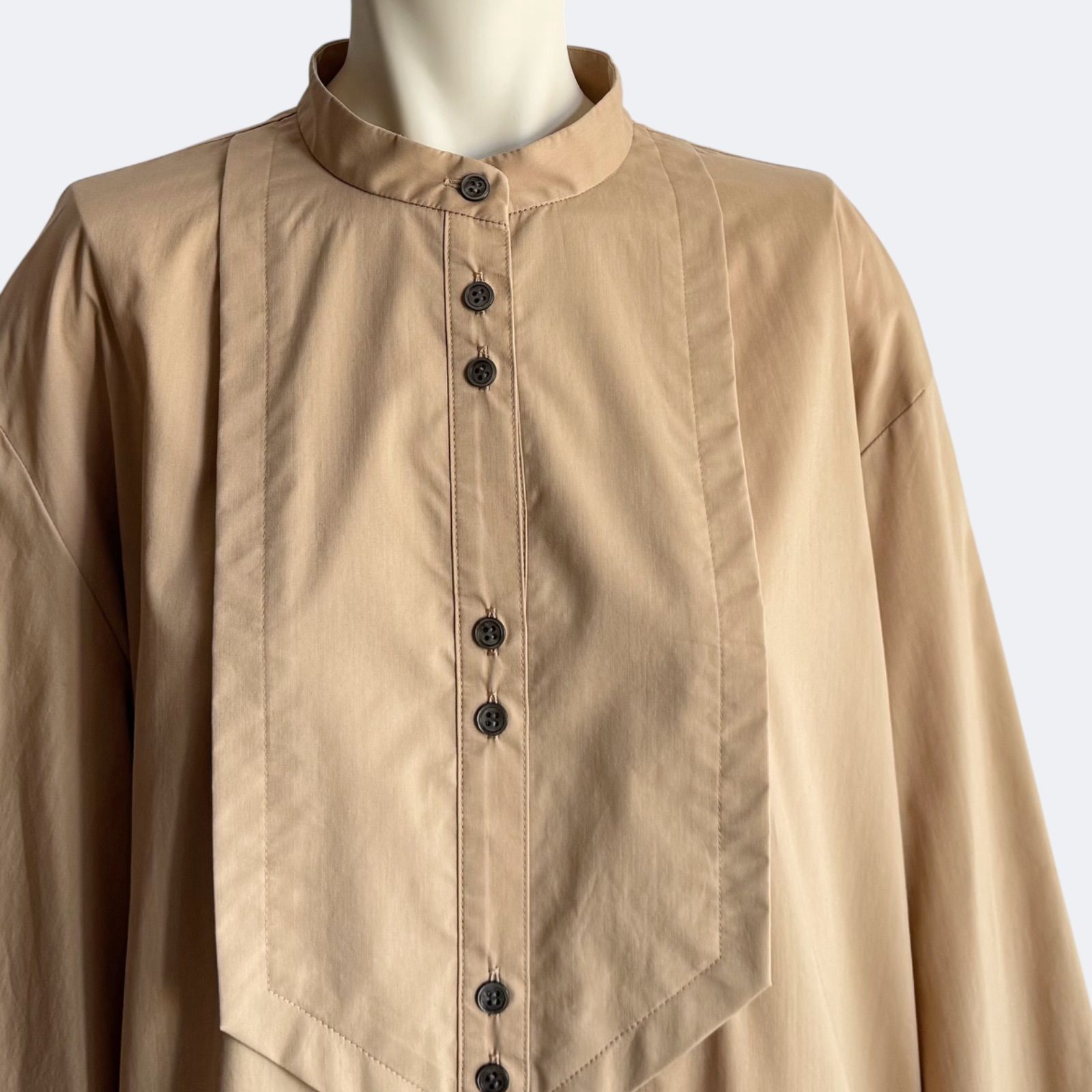 ADORE アドーア ワンピース 38 ベージュ シャツワンピ Aライン 長袖 