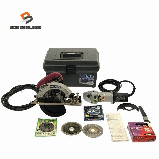 品 HITACHI 日立工機 100 mm ディスクグラインダー G 10 ML 165 電子丸のこ C 6 MVYA 工具2点セット118285