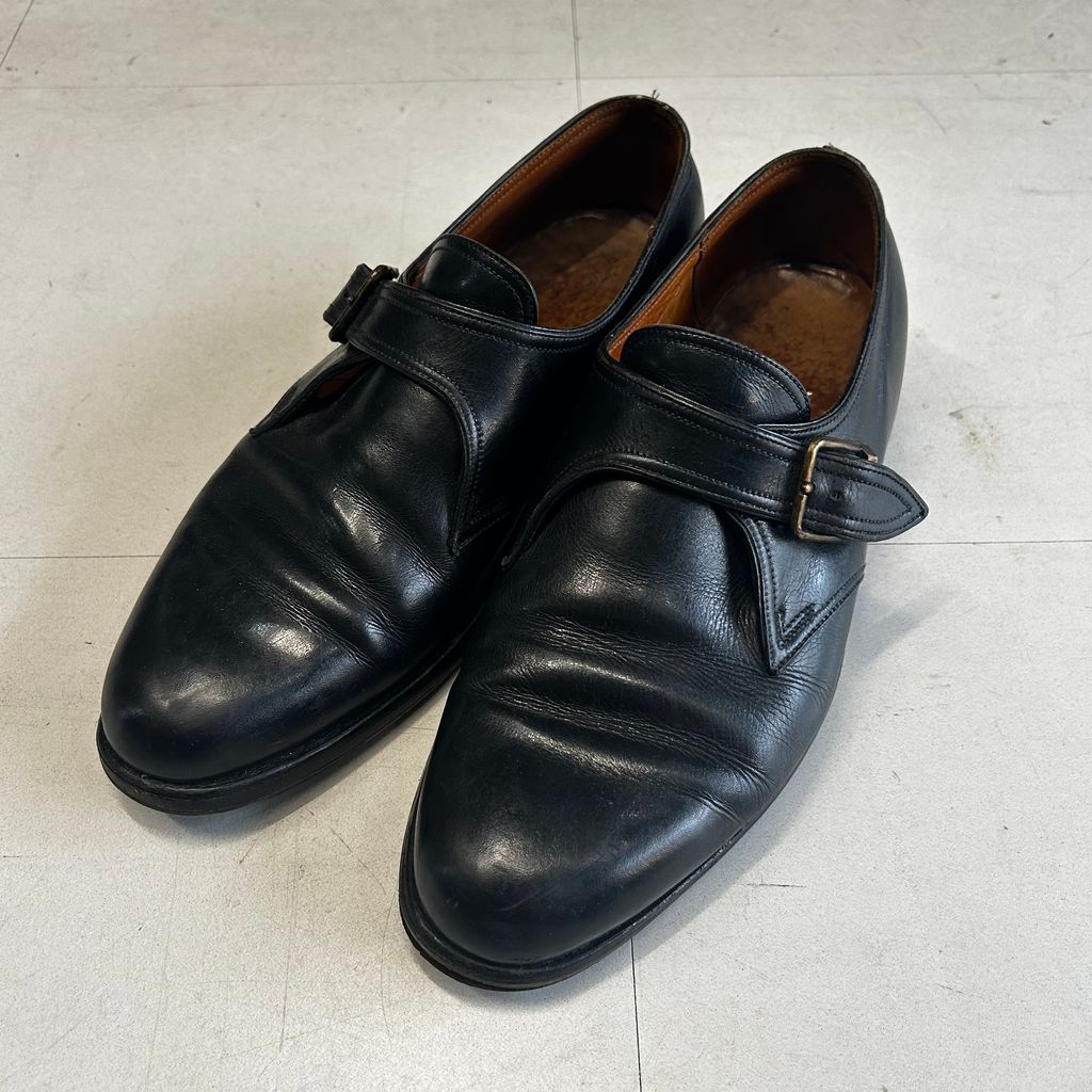 J.M.WESTON ジェイエムウエストン single monk strap leather shoes レザーシューズ ブラック size:7 1/2 E 【中目黒A06】