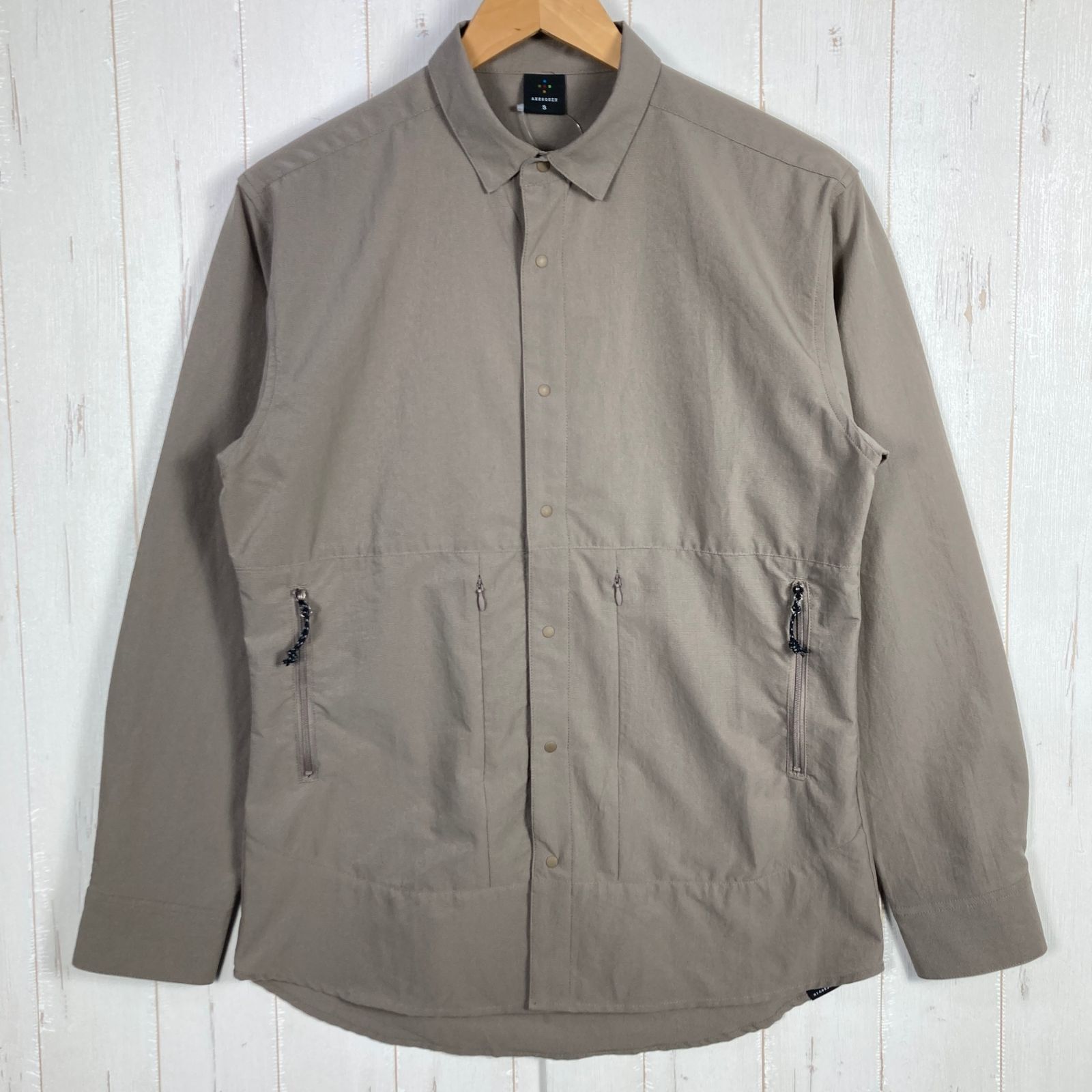 Men s ベージュ系 Axesquin アクシーズクイン ロングスリーブベンチレーションシャツ L Ventilation Shirt ポリエステル ウェア トップス インナー シャツ ロングスリーブシャツ 化繊 z 00