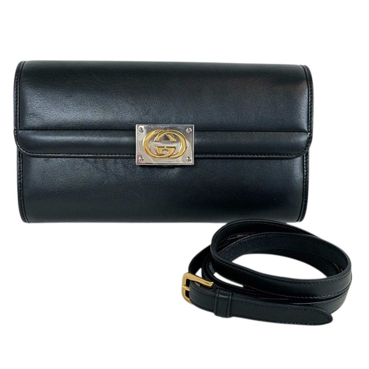 専用■グッチ ショルダーバッグ インターロッキング ロゴ型押し 黒 ゴールド金具 GUCCI 】グッチ インターロッキングG ショルダーバッグ 628521 レザー