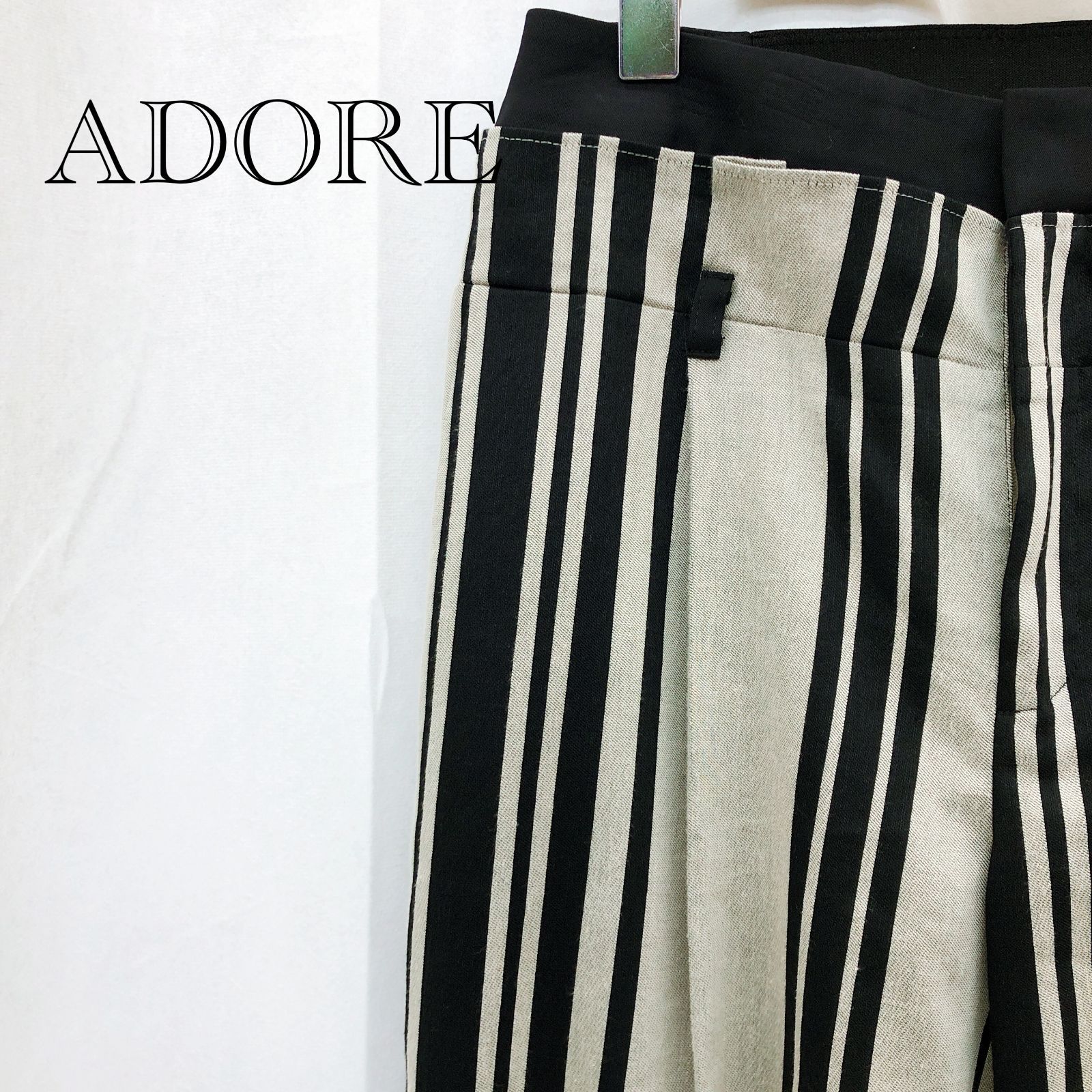 ＡＤＯＲＥ ワイドパンツ36 ADORE アドーア ワイドパンツ ストライプ ローウエスト ボトムス 36